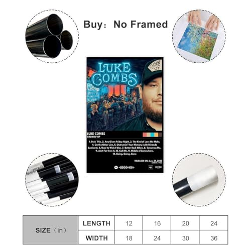 Luke Combs Album Cover Poster 12x18inch Canvas