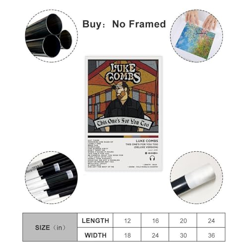 Luke Combs This One's For You Too Album Cover Poster - 12x18 inch
