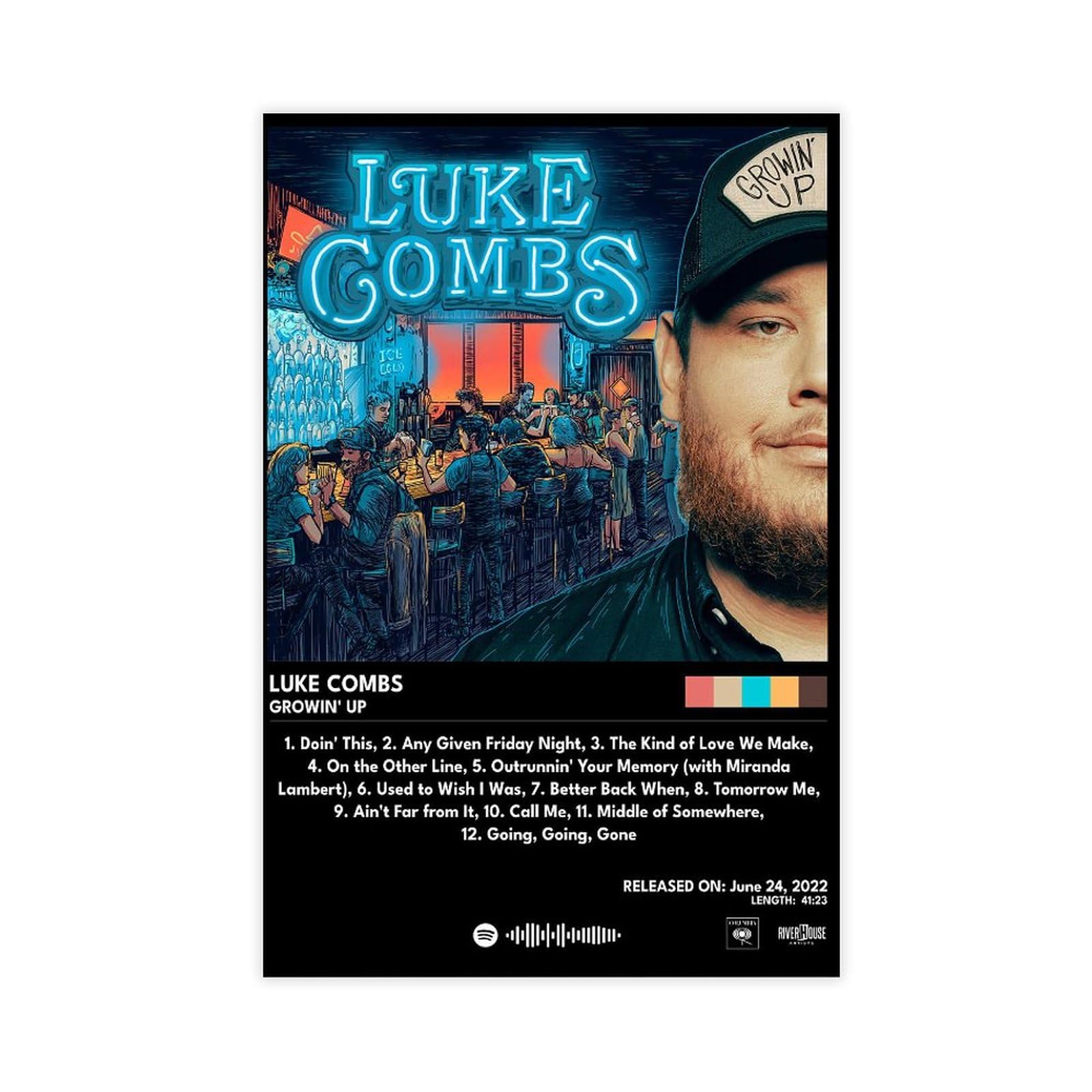 Luke Combs Album Cover Poster 12x18inch Canvas