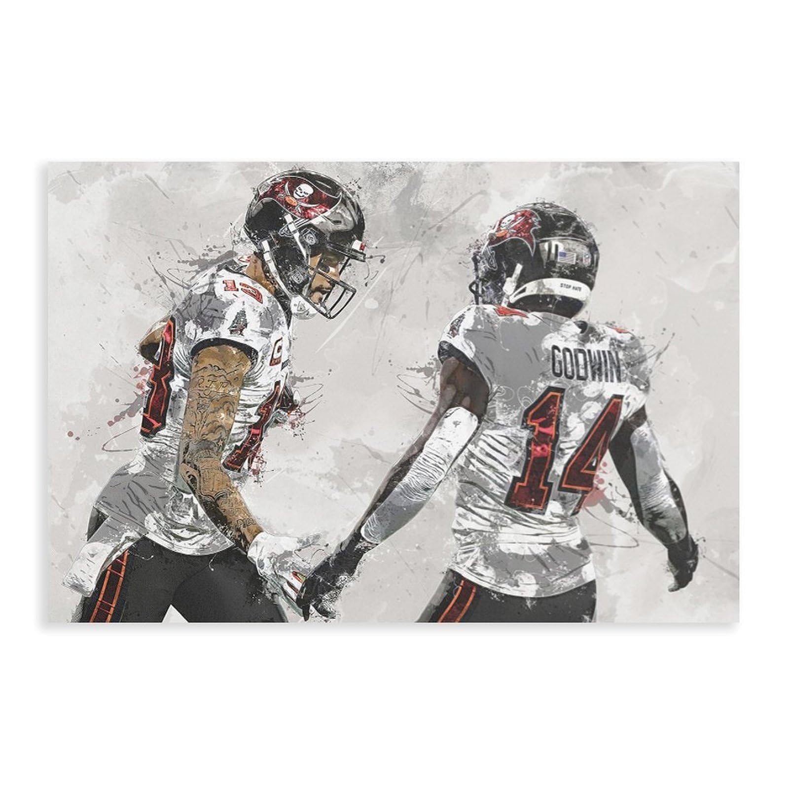 Chris Godwin Mike Evans Canvas Print for Living Room Bedroom Decor - 16x24inch